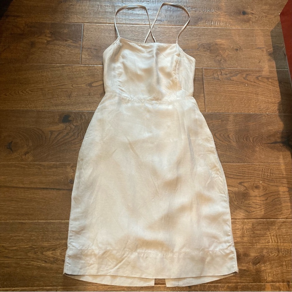 WILFRED Sz 8 Spaghetti Strap Lined Pencil Skirt Seam Pocket Zipper Closure Dress - Picture 2 of 13